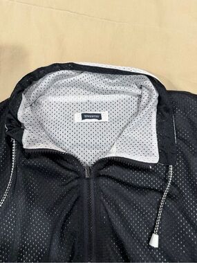 Givenchy Black Windbreaker with Light Gray Mesh Lining